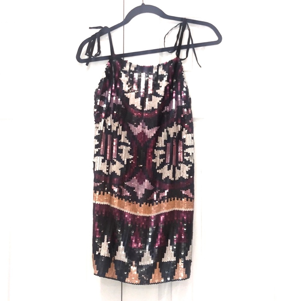 FREE PEOPLE DOUBLE SEQUIN SLIP DRESS MULTICOLOR